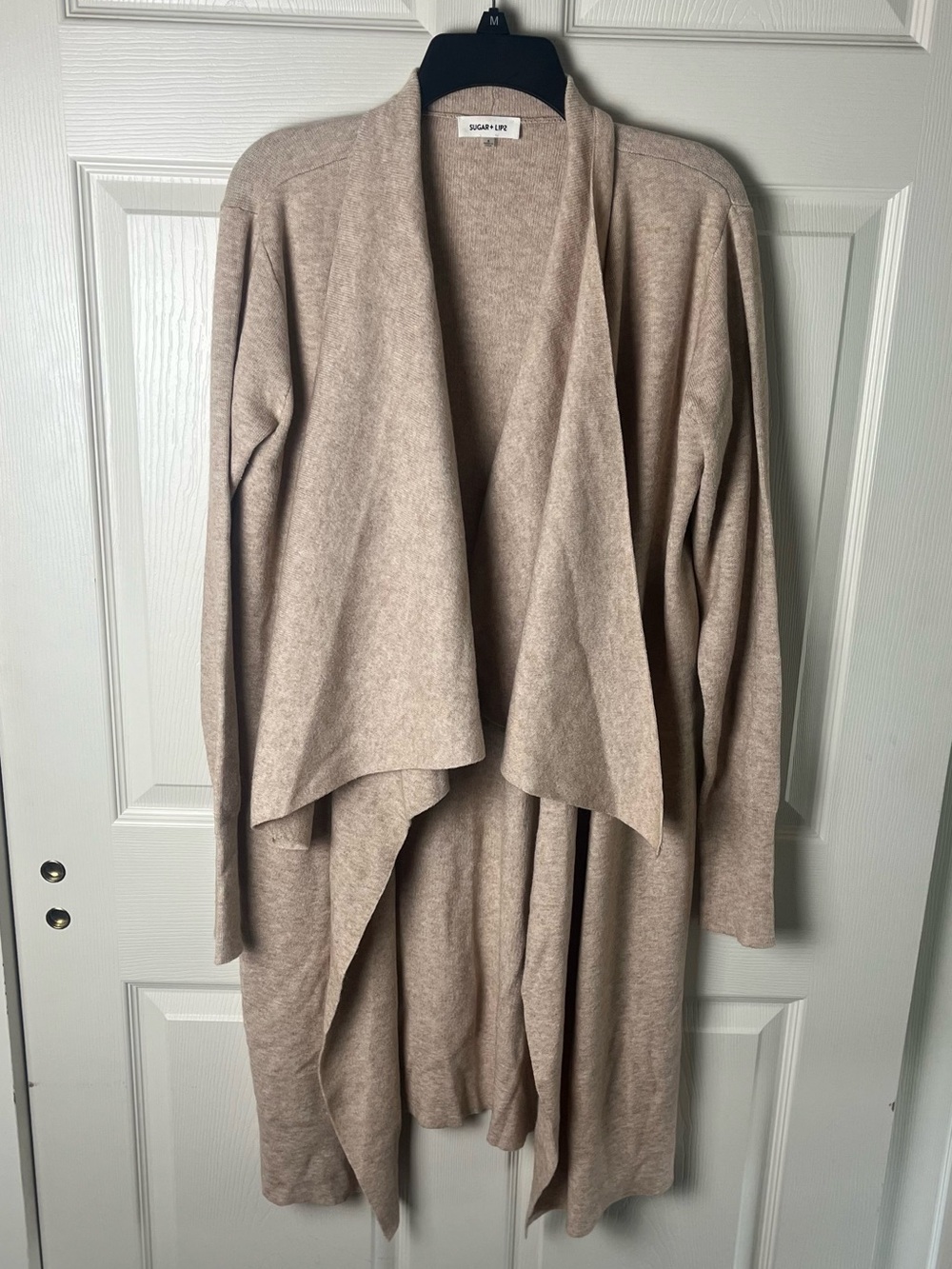 Sugarlips Women's Open Front Draped Cardigan - Beige